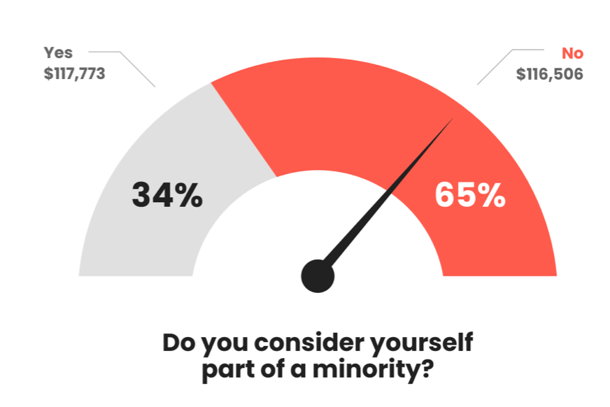 Proportion of PMMs who consider themselves to be part of a minority