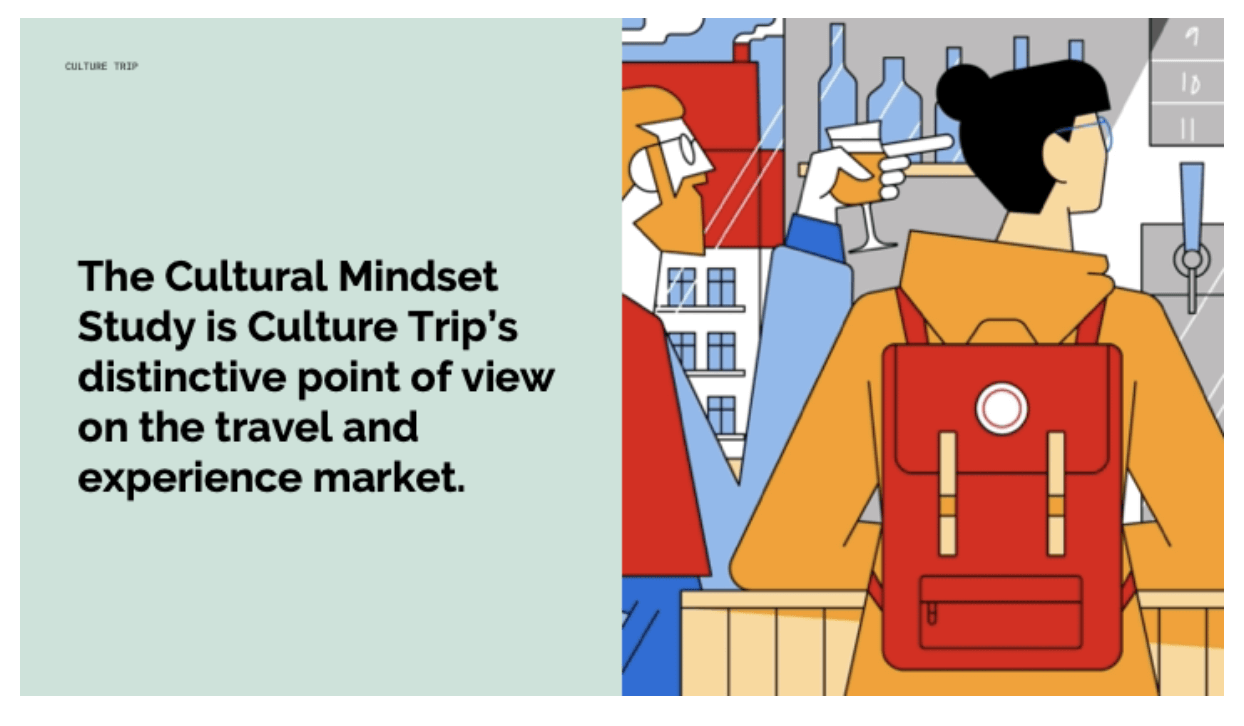 Here's the project. The cultural mindset study. Really Culture Trip's distinctive point of view in the travel and experiences market.