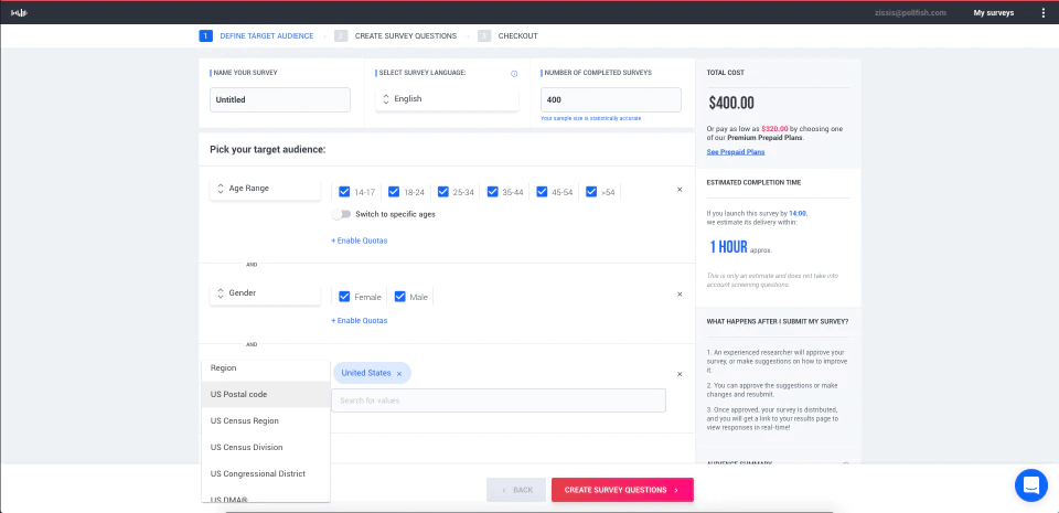 Sometimes, you’ll want to survey people who aren’t your customers. There’s a huge array of products out there, but the best place to do this, for my money, is Pollfish.