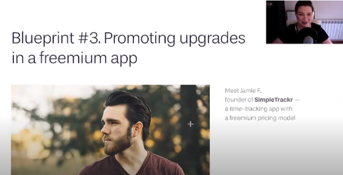 Blueprint number three is about dealing with freemium. Framing is always a challenge because you don’t have a specific deadline for converting people. You can’t do it all of the time. It’s almost like beating a dead horse and trying to make them convert.  In this instance, we'll be switching our attention to Jamie, the founder of Simple Tracker, which is a time tracking app and they have a freemium offering.