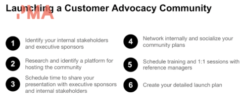 Launching a customer advocacy community.