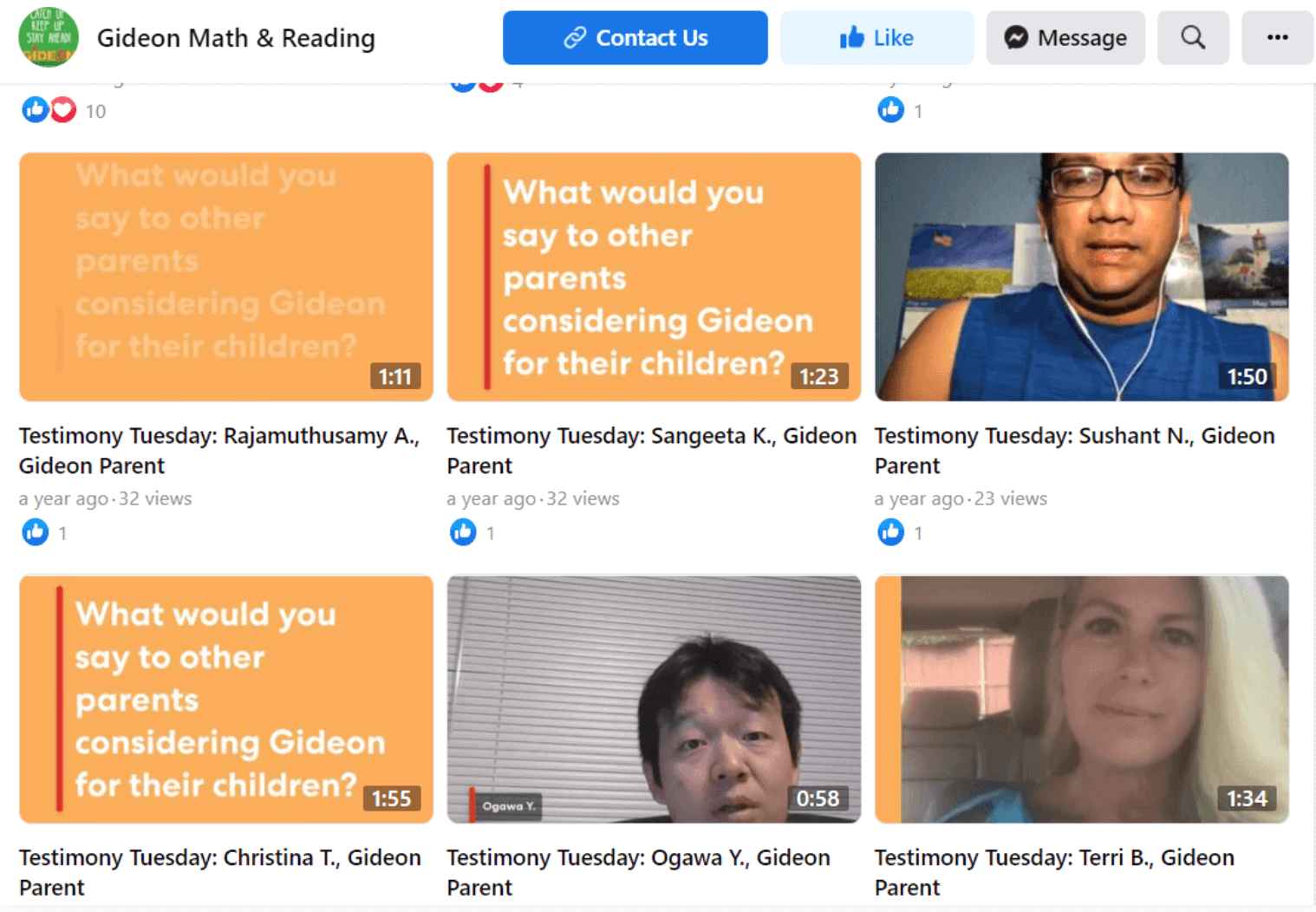 Tutoring company Gideon Math and Reading put out a general call for reviews and testimonials on their Facebook page (by posting a Vocal Video collector link directly in a post).
