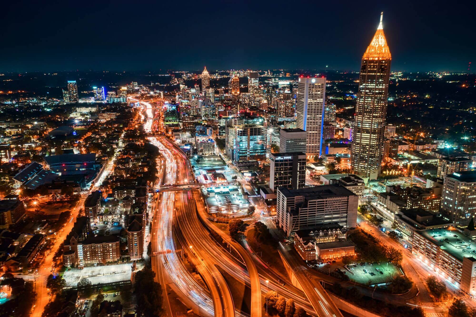 Downtown Atlanta at night