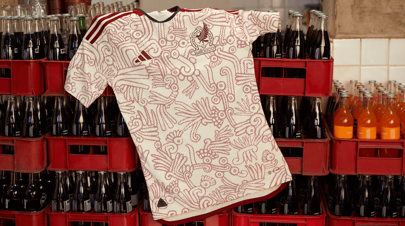 The design for Mexico’s away shirt pays homage to the art of the country’s ancient civilizations.