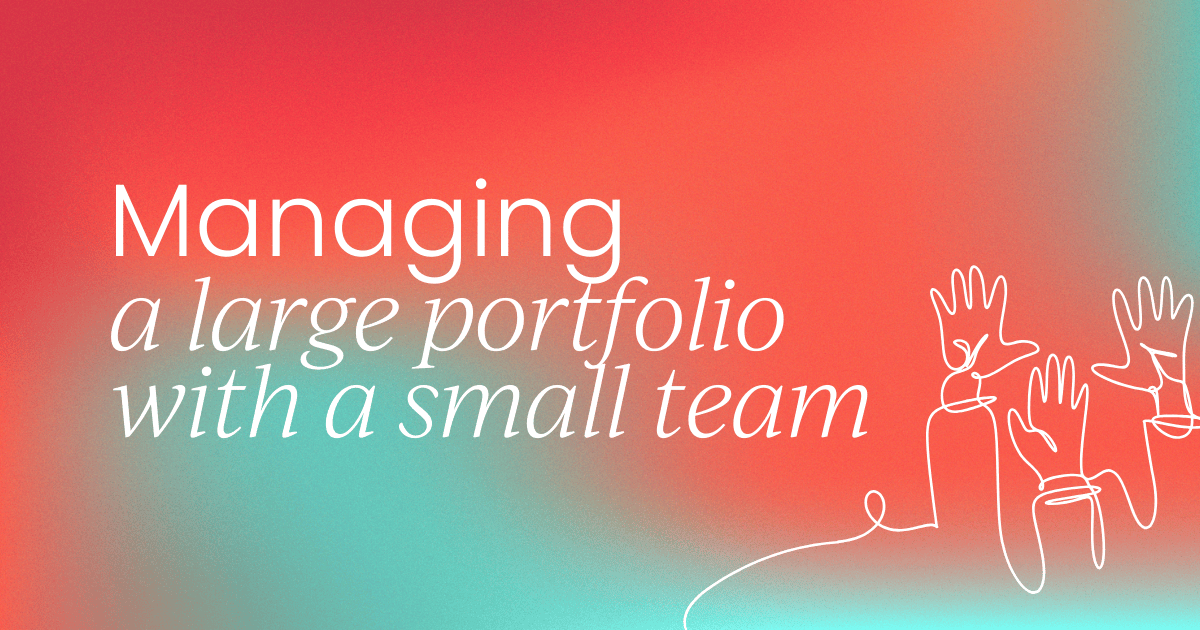 Managing large product portfolios   with small teams
