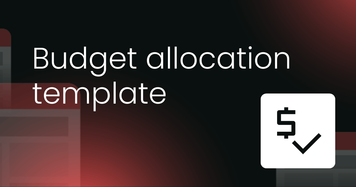 PMM budget allocation template